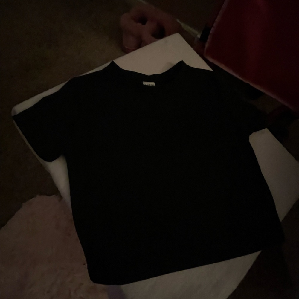 SHEIN Black Short Sleeve Kids Tee